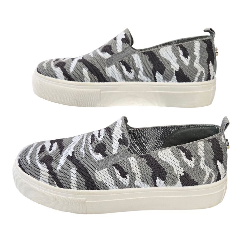 Steve Madden Gray Camouflage Slip-On Sneakers